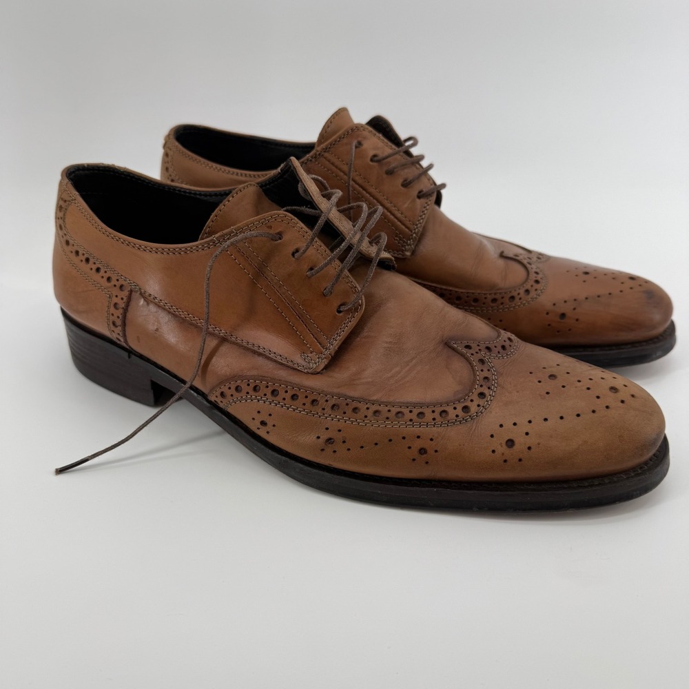 Coach‎ Mens Brown Leather Bryant Wingtip Oxford Dress Shoes Lace Up Size 10